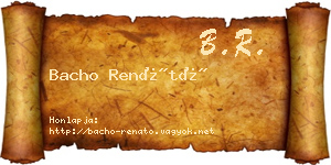 Bacho Renátó névjegykártya
